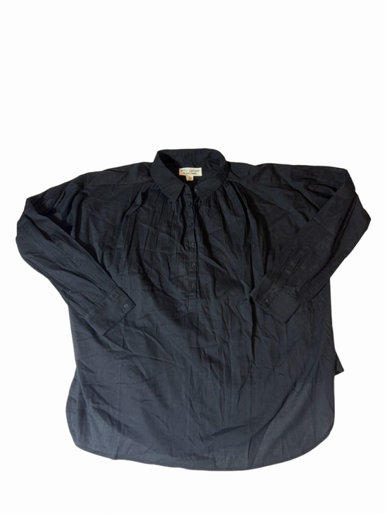 Tops - NWT Nili Lotan Miles Blouse XS Black Cotton Button Front Relaxed Minimalist $250